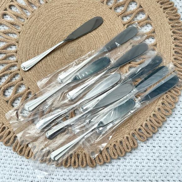 Retroneau Jamestown Stainless Steel Korea Set of 10 Rounded Bread Butter Knife - Picture 1 of 4